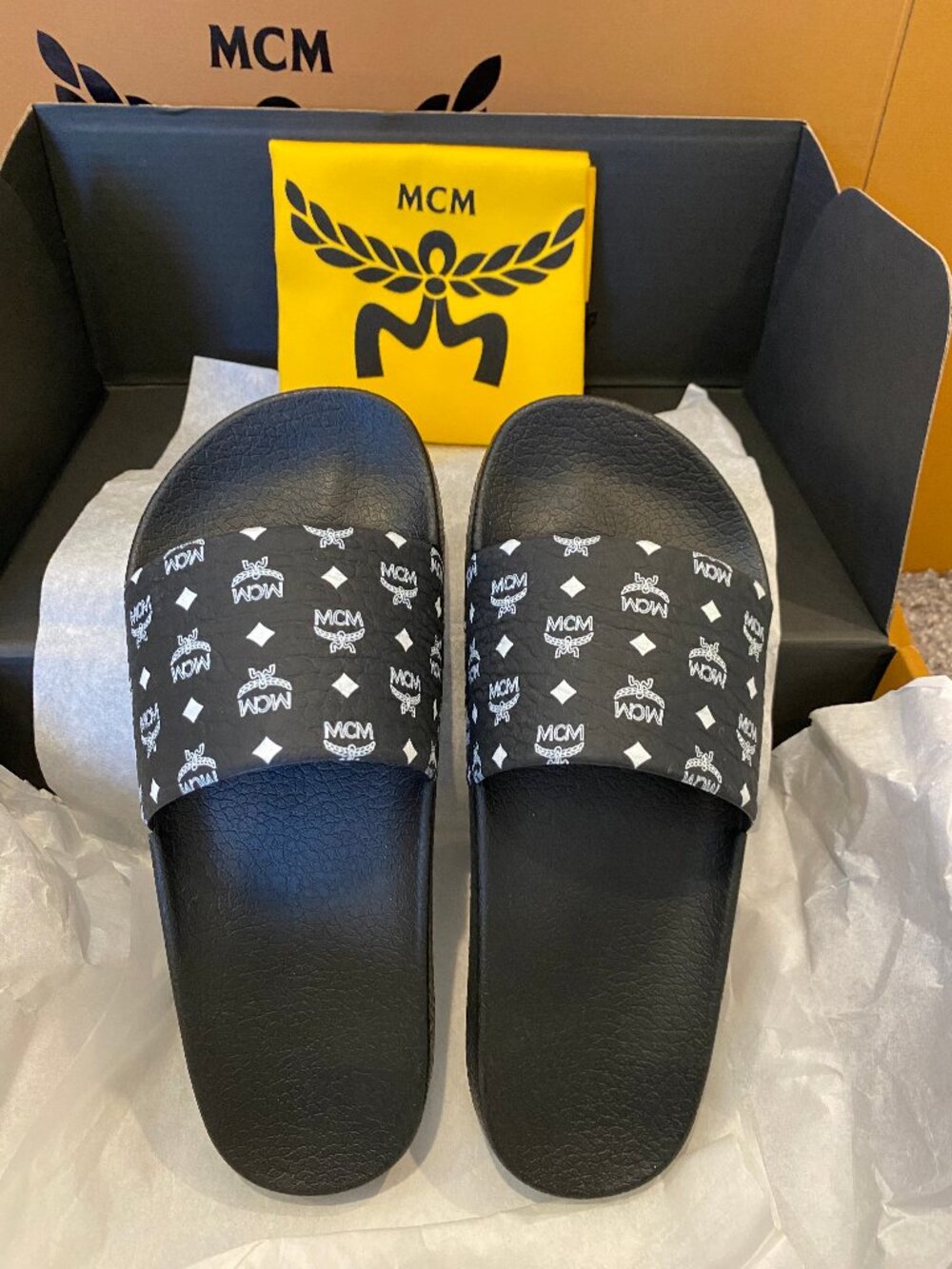 Monogram Print Rubber Slides